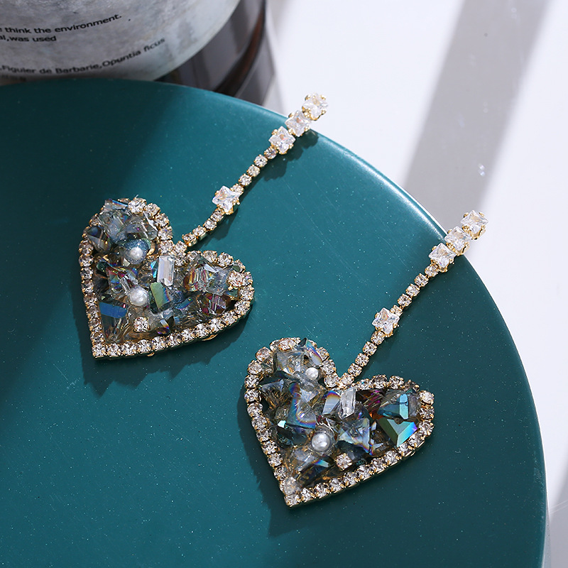 Women'S Accessories Nz - Anting Berbentuk Hati Kristal Sederhana Kelas
