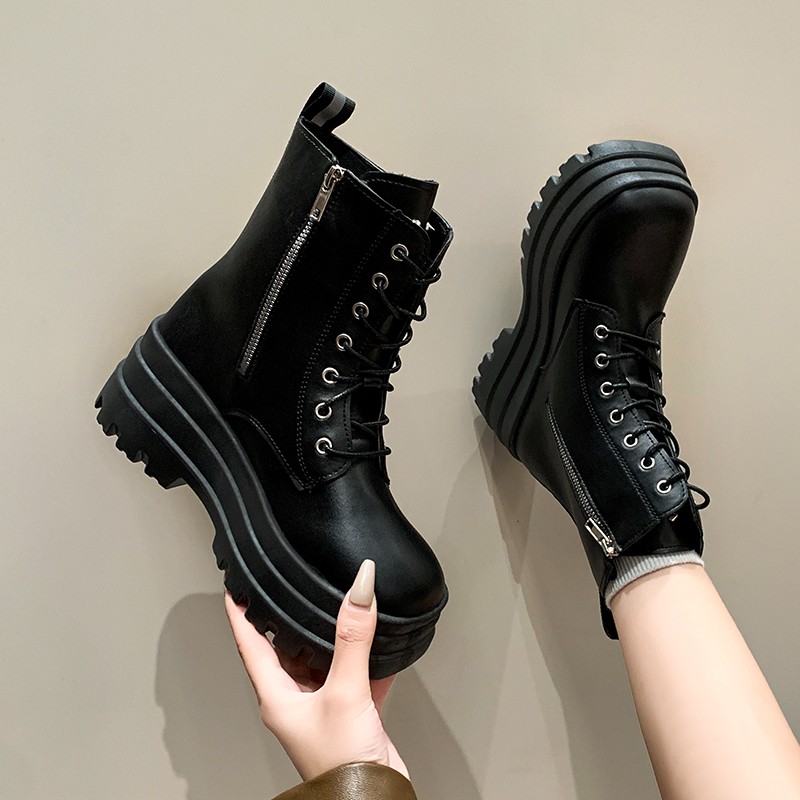 Women'S Ankle Accessories - Sepatu Bot Tunggal Platform Ritsleting Samping
