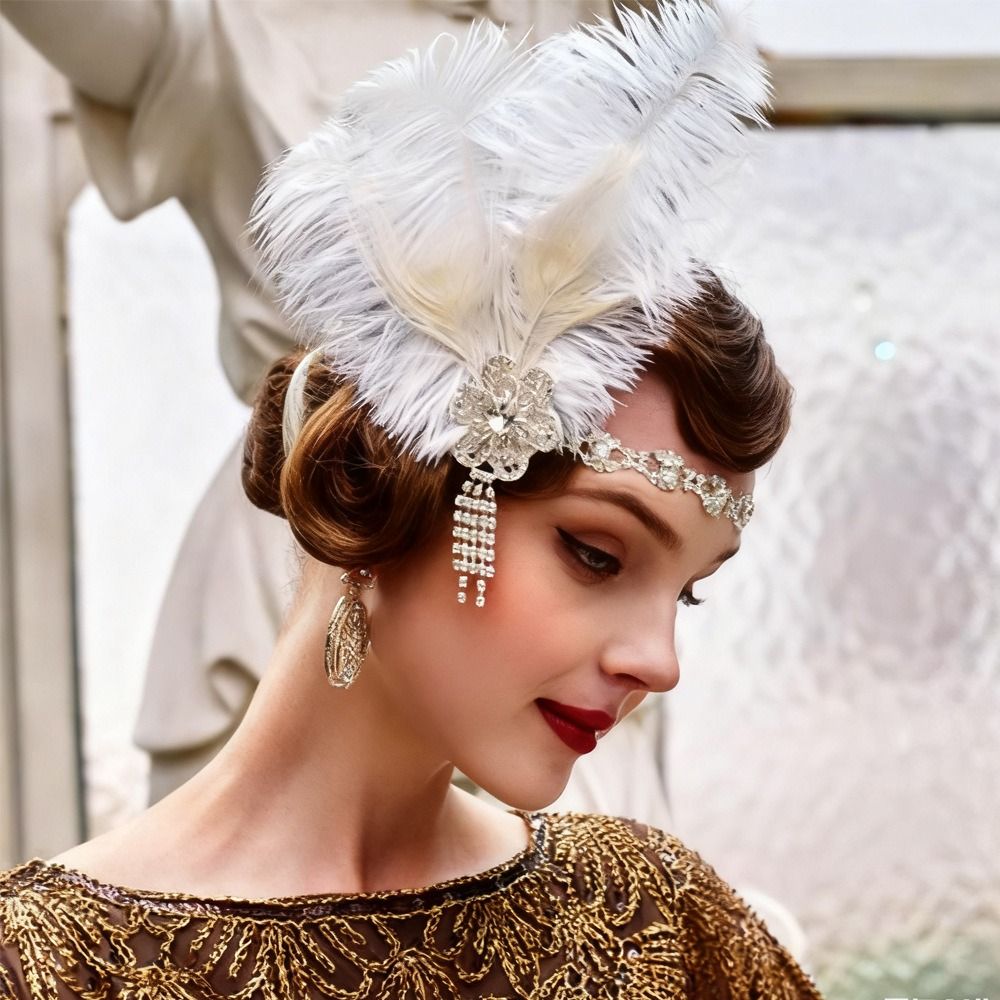 Women'S Accessories In The 1920S - Ikat Kepala Bulu Antik Gaun Cosplay