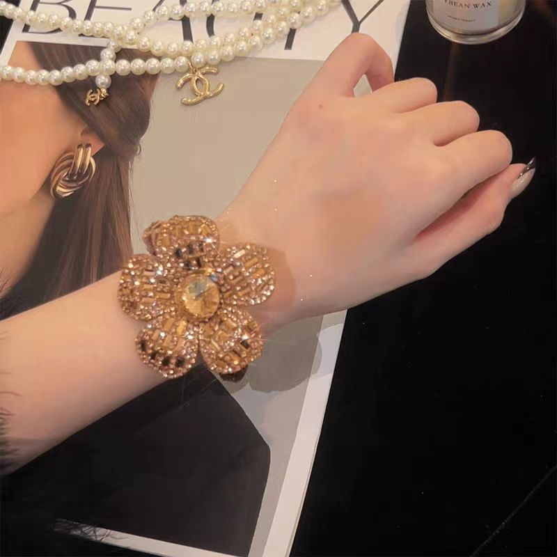 Wrap Ring Gold - Ikat Rambut Bunga Berlian Berkilau Mewah