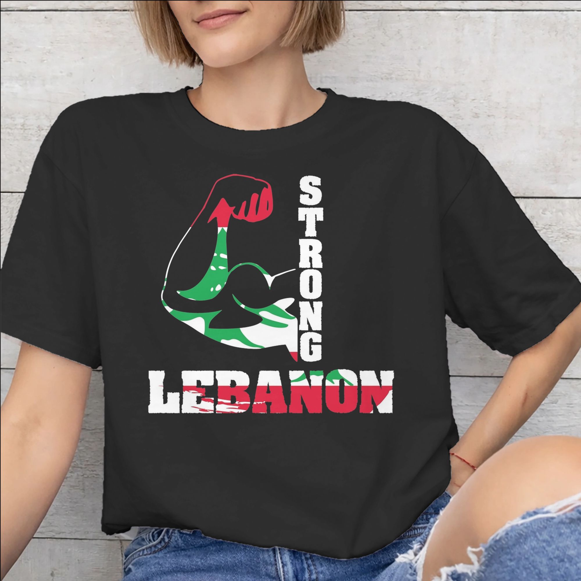 Women Accessories Lebanon - Aksesori Hati Bendera Lebanon Kaus Pria