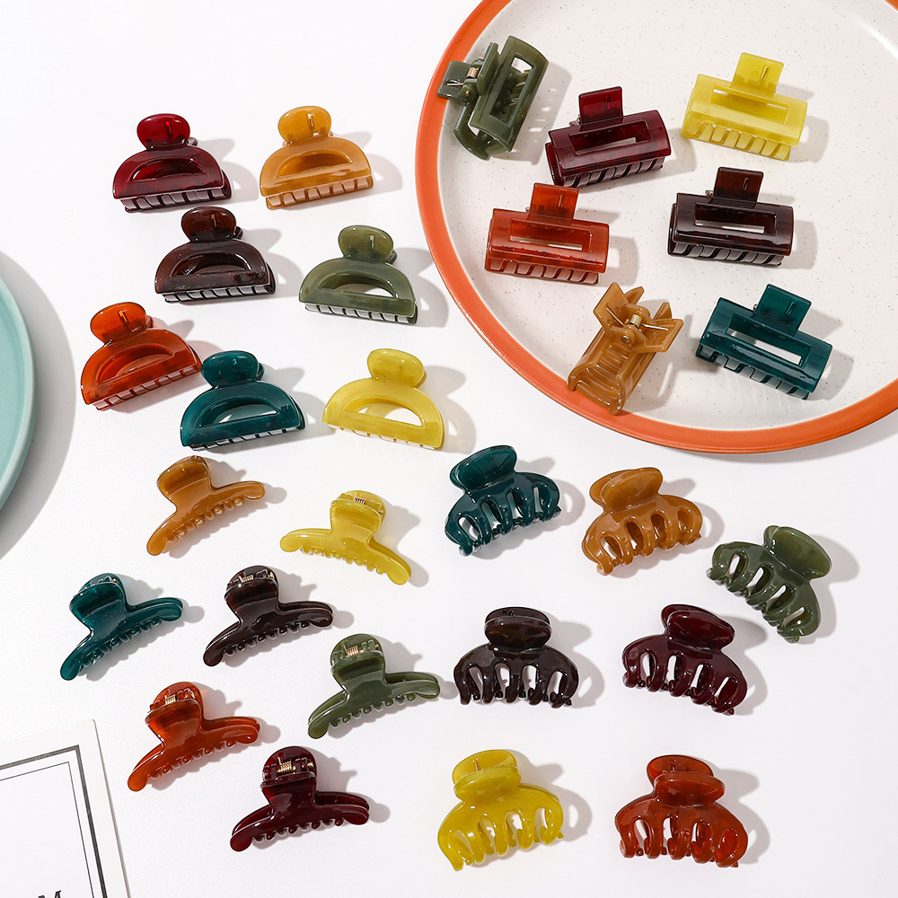 Women Accessories Wholesale China - Jepit Rambut Klip Warna Geometris Kecil