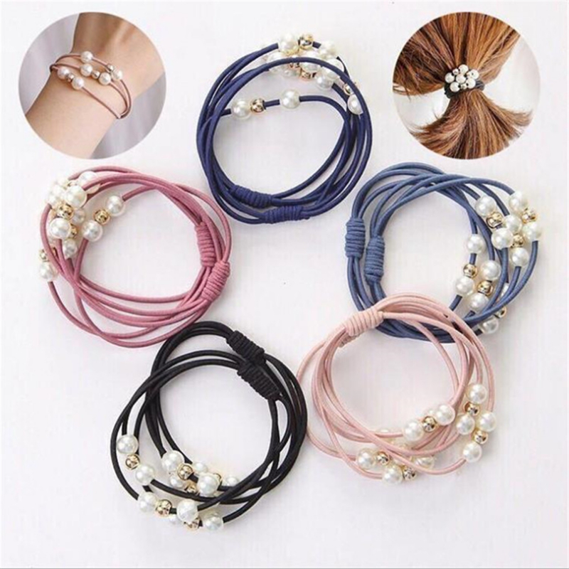 Women Accessories Wholesale China - 10 Buah Ikat Rambut Elastis Mutiara