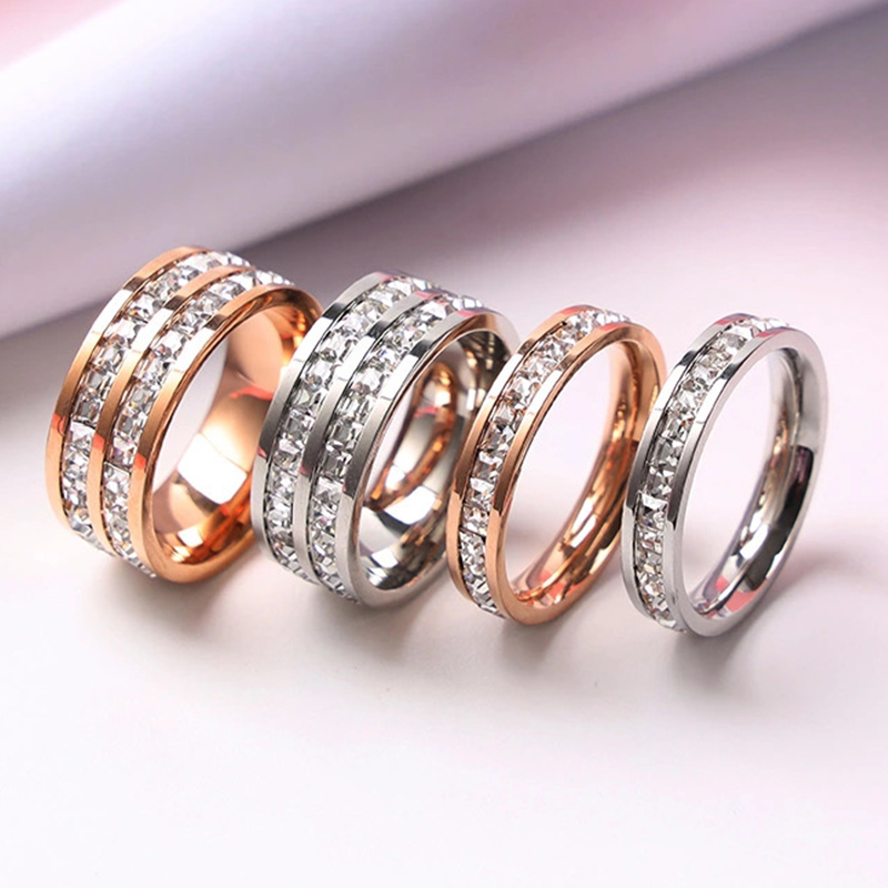 Wrap Ring Gold - Cincin warna emas mawar mewah baja
