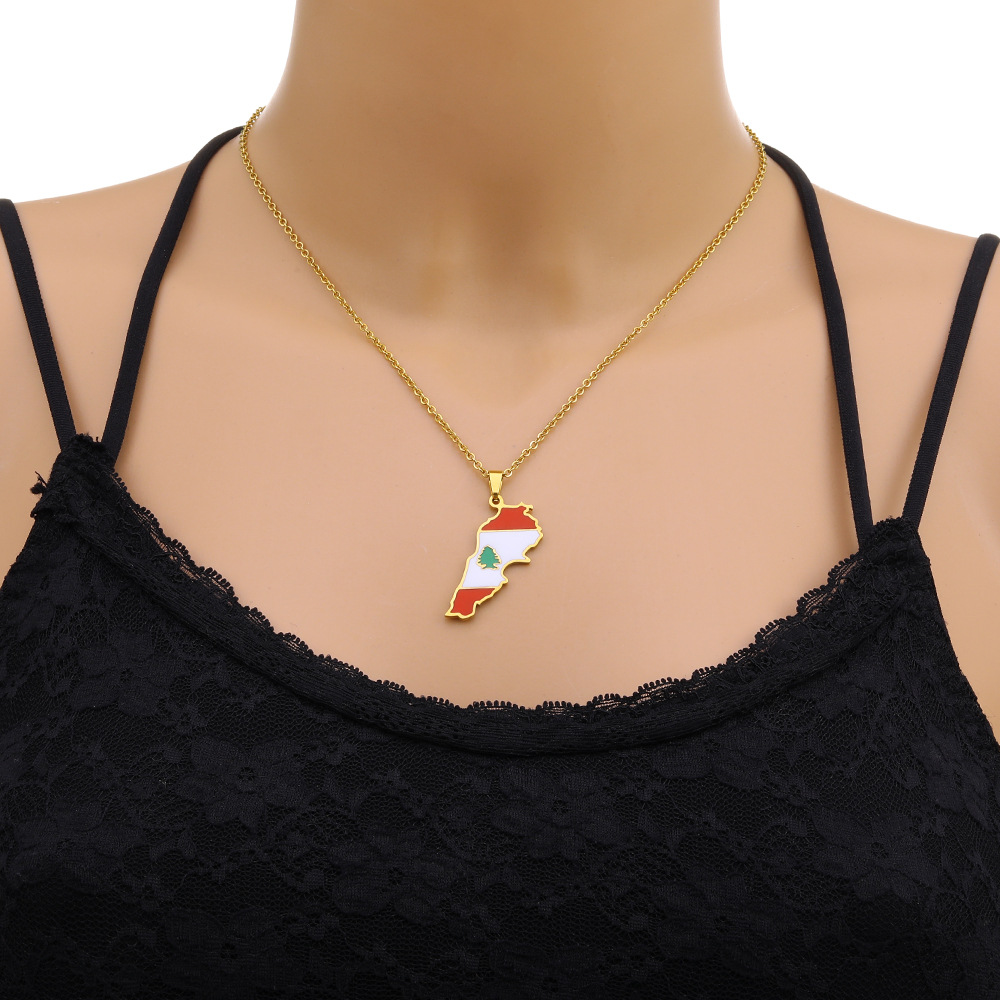 Women Accessories Lebanon - Kalung liontin tetesan minyak retro Lebanon