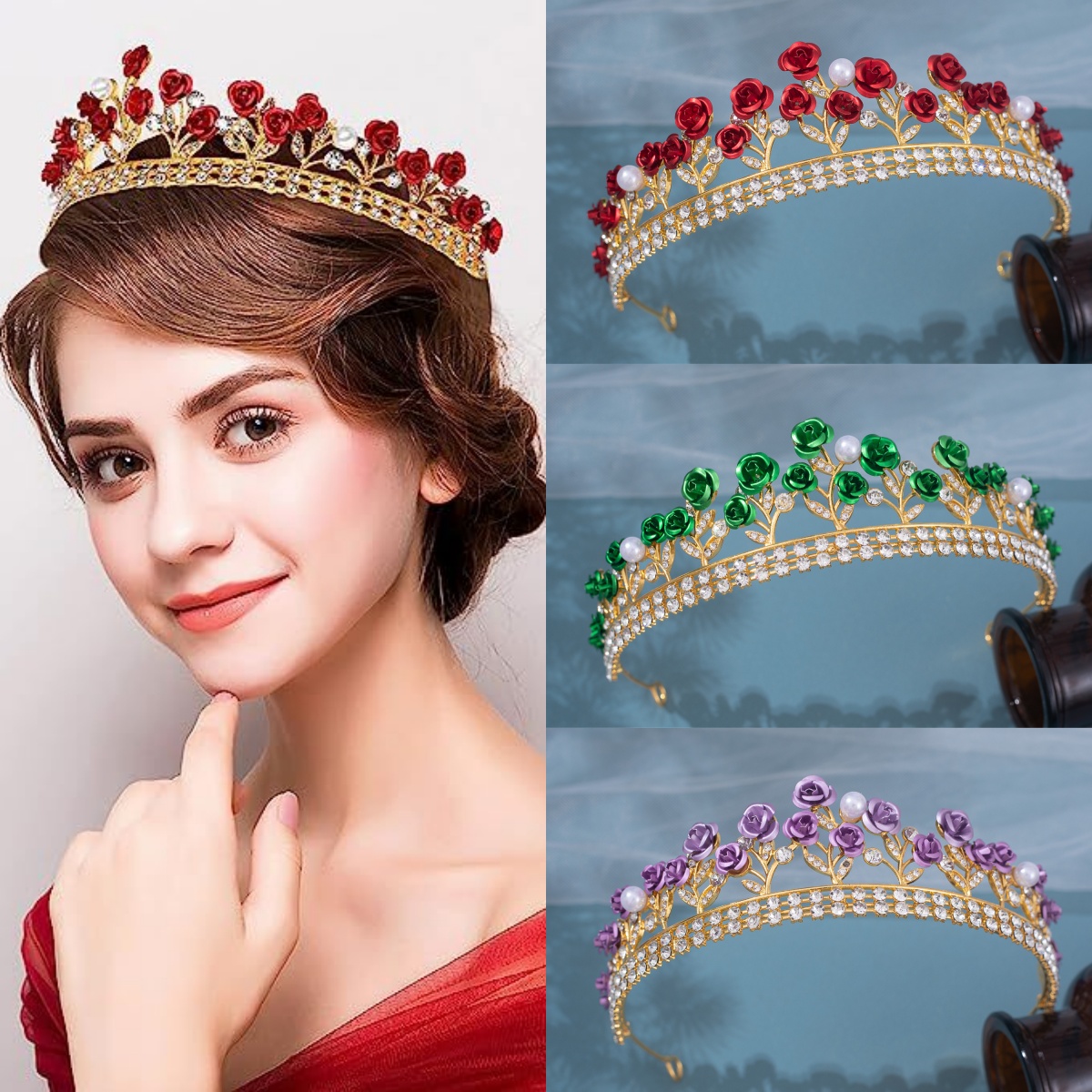 Women'S Accessories And Jewelry - Mahkota Pengantin Keramik Barok Berhias Berlian