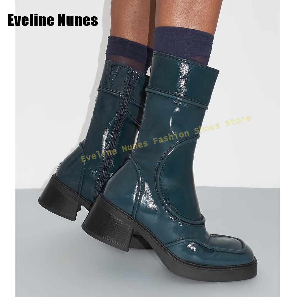 Women'S Accessories Trends 2025 - Sepatu Bot Modis Ujung Persegi Biru