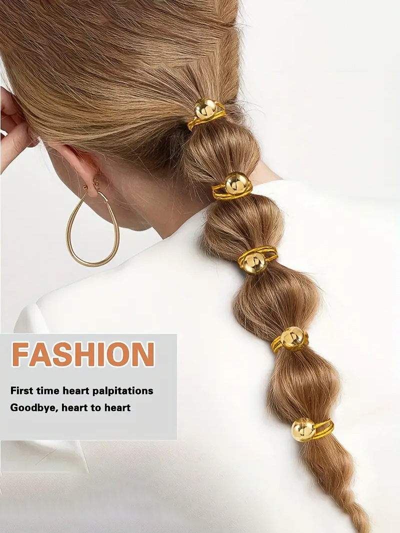 Wrap Ring Gold - 10 Buah Ikat Rambut Bola Bulat