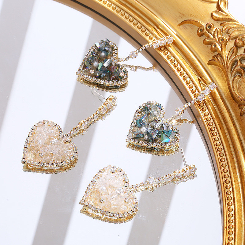 Anting Berbentuk Hati Kristal  - Women'S Accessories Nz ulasan dan harga