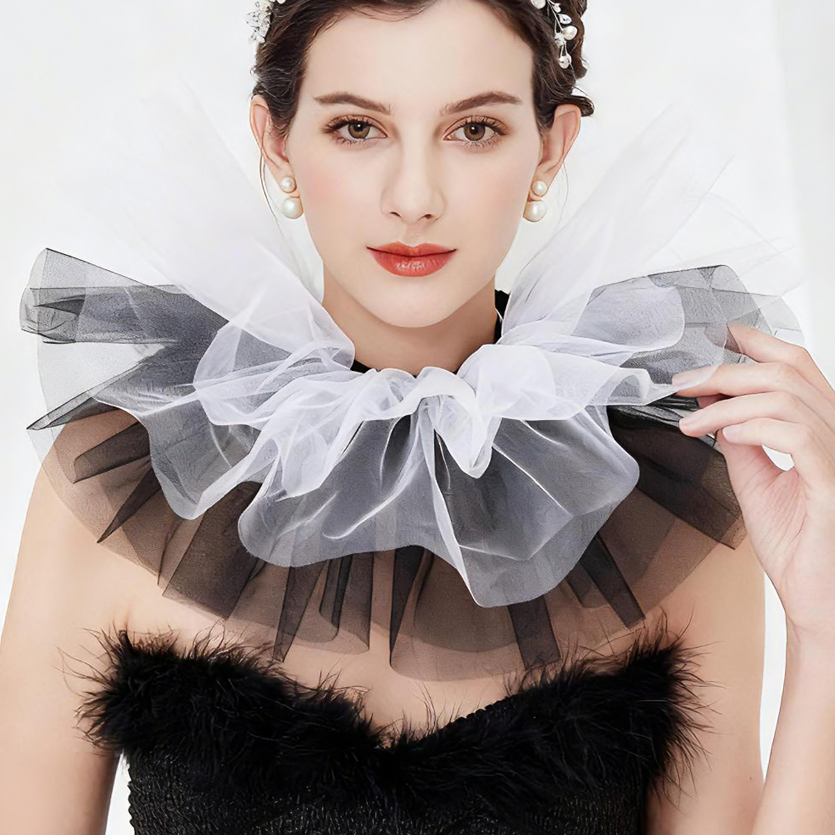 Kerah Ruffle Tulle Modis untuk - Women'S Victorian Accessories ulasan dan harga