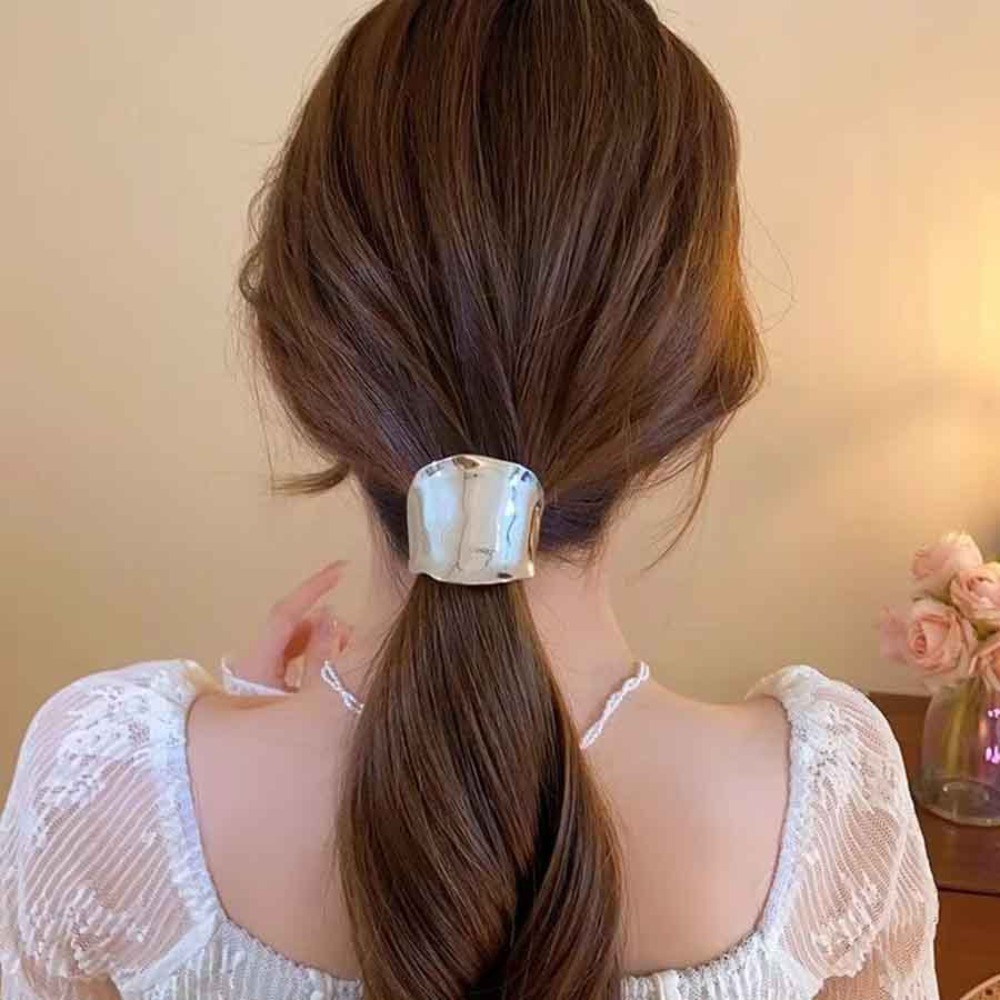 Pengikat Rambut Elastis Logam  - Wrap Ring Gold ulasan dan harga