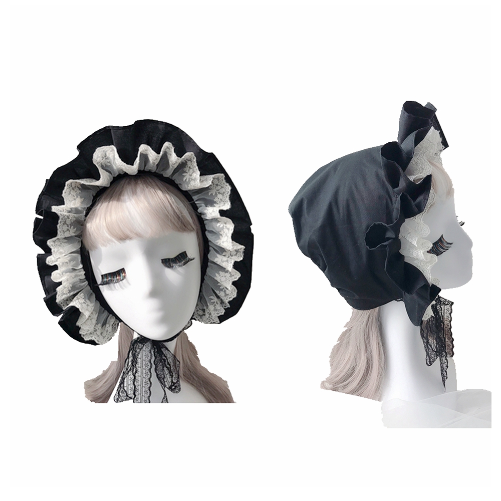 Topi Bonnet Ruffle Lolita Wani - Women'S Victorian Accessories ulasan dan harga