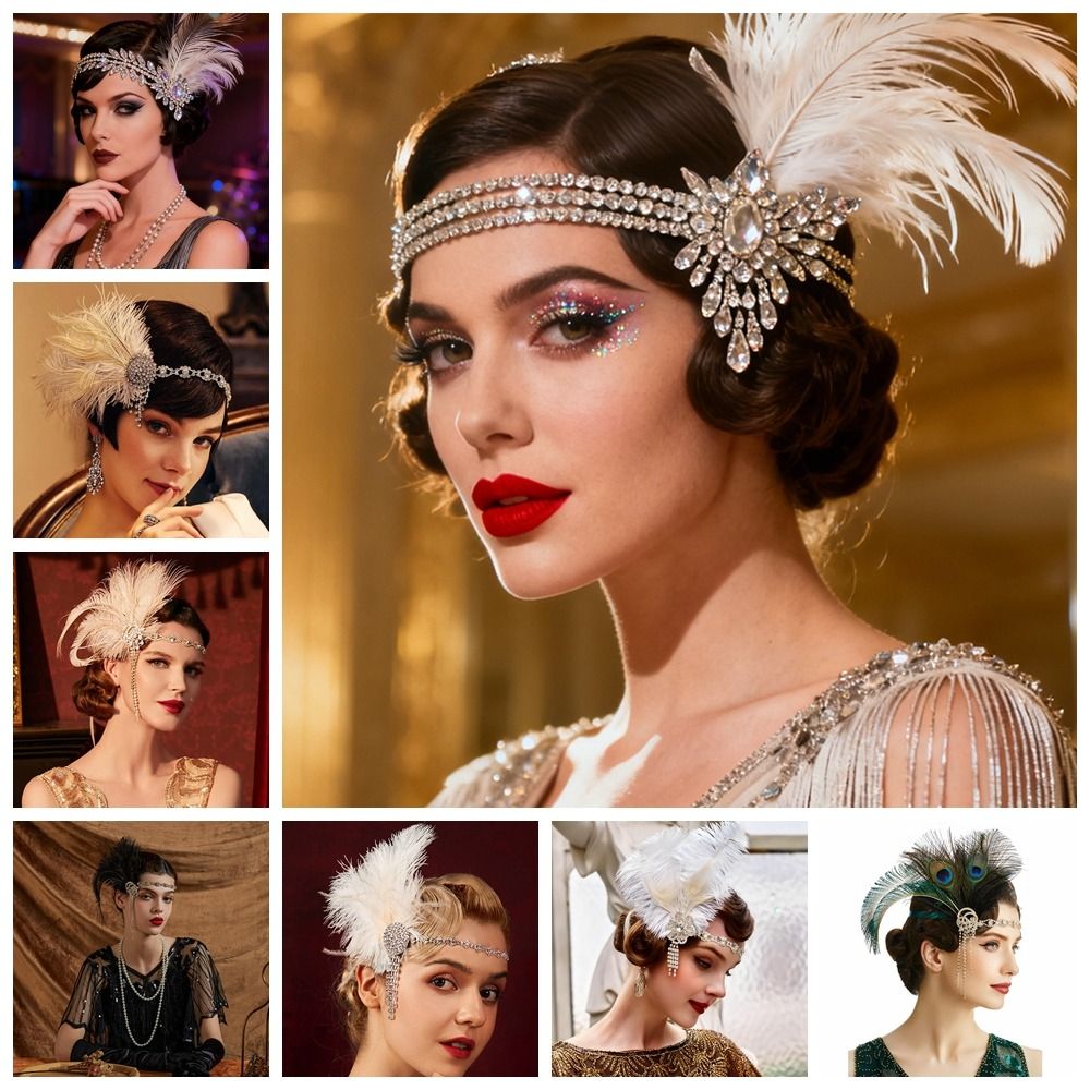 Ikat Kepala Bulu Vintage Retro - Women'S Accessories In The 1920S ulasan dan harga