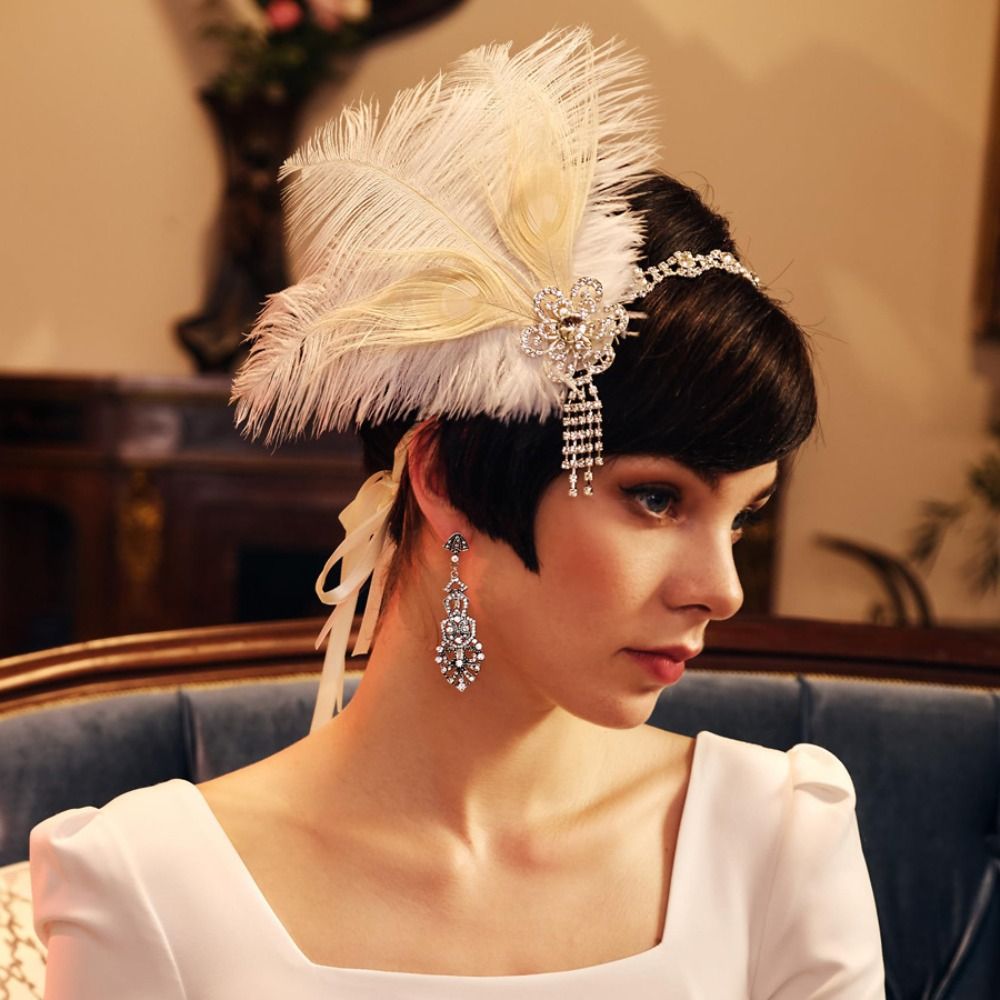 Ikat Kepala Bulu Vintage Retro - Women'S Accessories In The 1920S ulasan dan harga