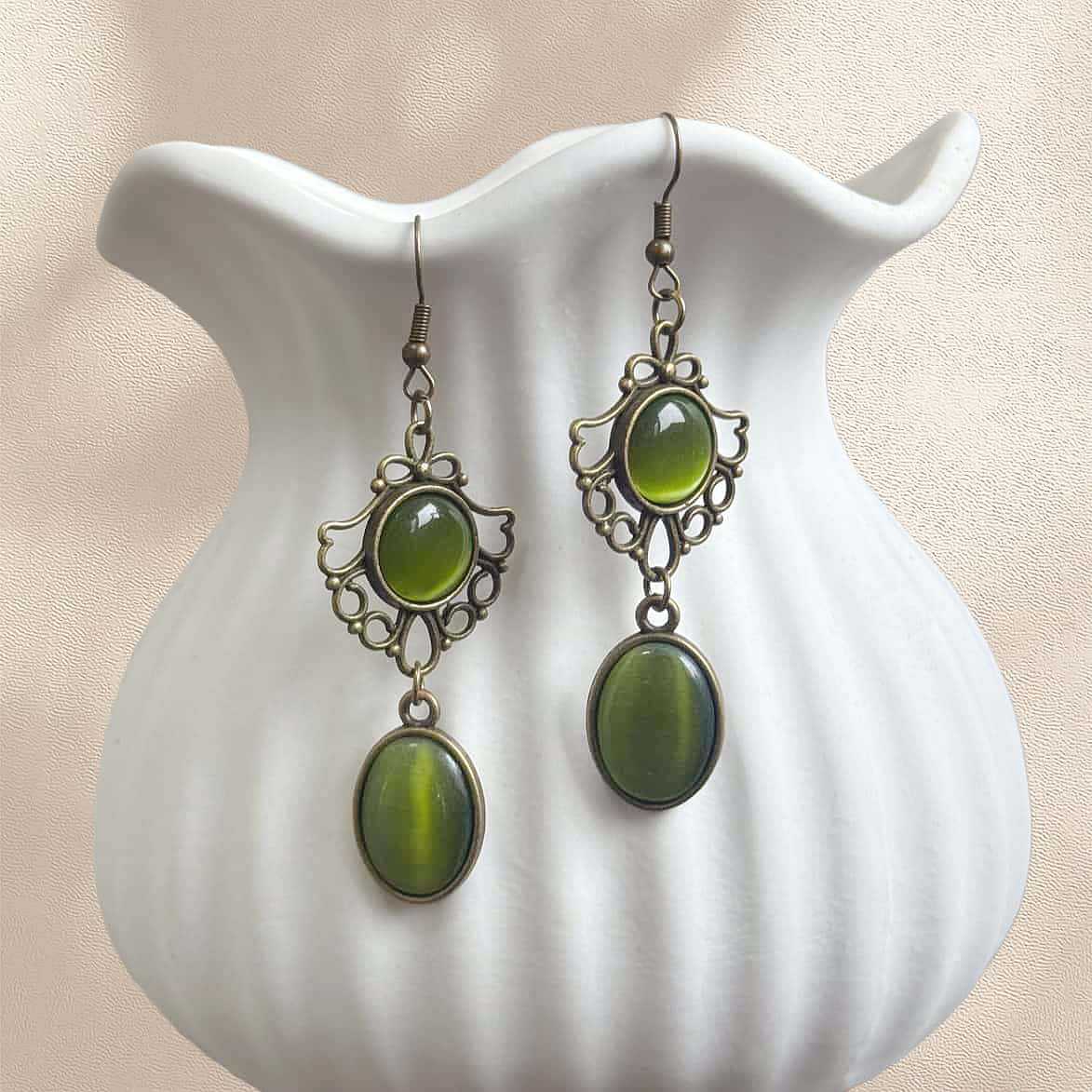 Anting Gantung Opal Hijau Rend - Women'S Victorian Era Accessories ulasan dan harga