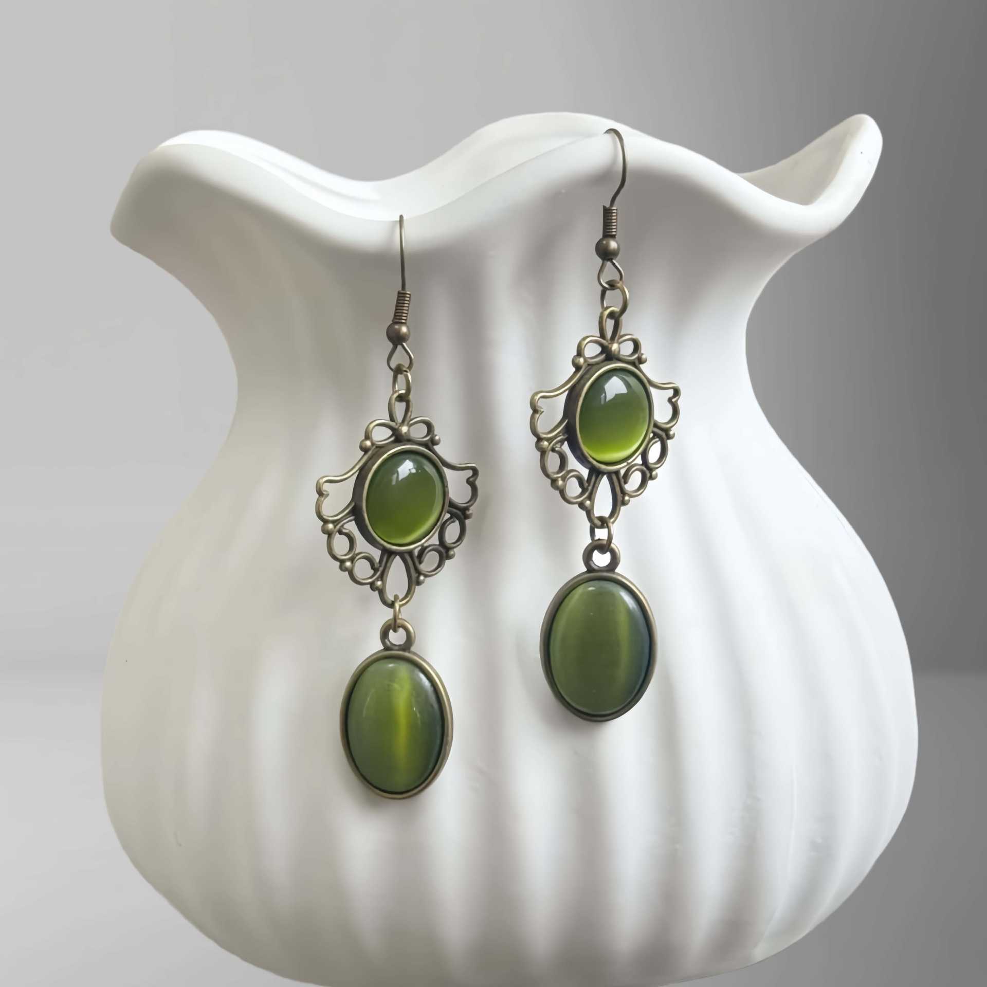 Anting Gantung Opal Hijau Rend - Women'S Victorian Era Accessories ulasan dan harga