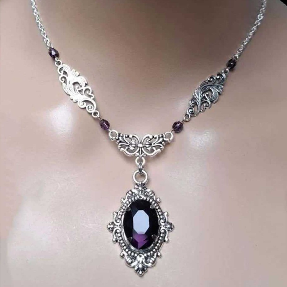 Kalung Tetesan Air Ajaib Ungu, - Women'S Victorian Accessories ulasan dan harga