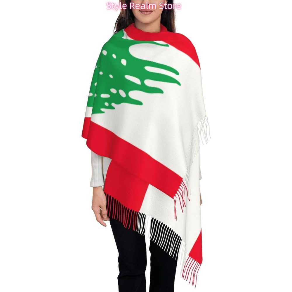 Syal Poliester Motif Bendera L - Women Accessories Lebanon ulasan dan harga
