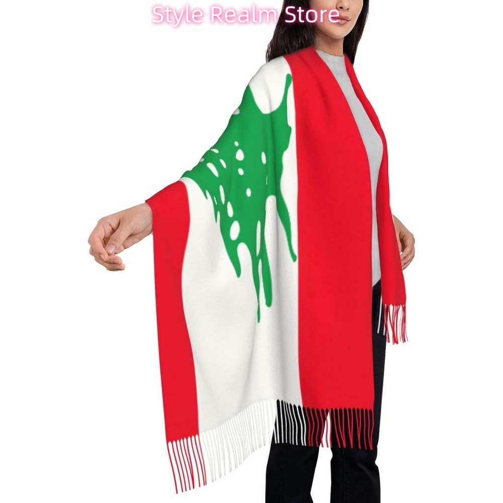 Syal Poliester Motif Bendera L - Women Accessories Lebanon ulasan dan harga