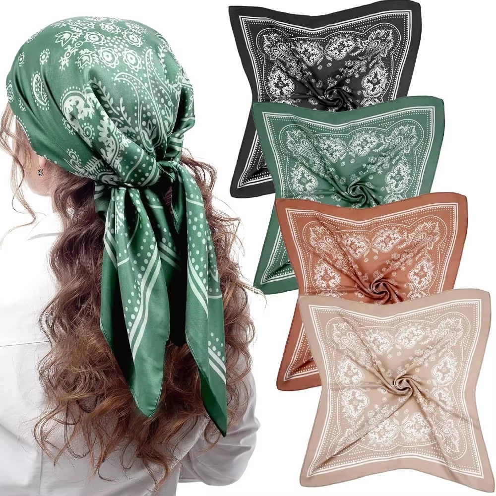 Syal Sutra Mewah Bermotif Pais - Women Accessories Brands ulasan dan harga