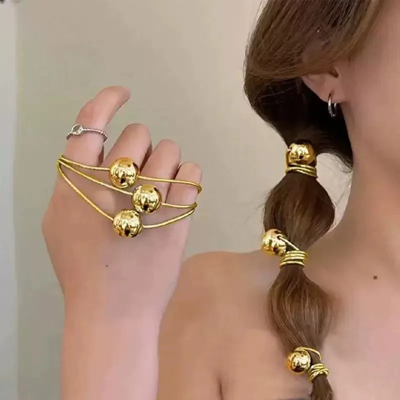 5/10 Buah Ikat Rambut Geometri - Wrap Ring Gold ulasan dan harga