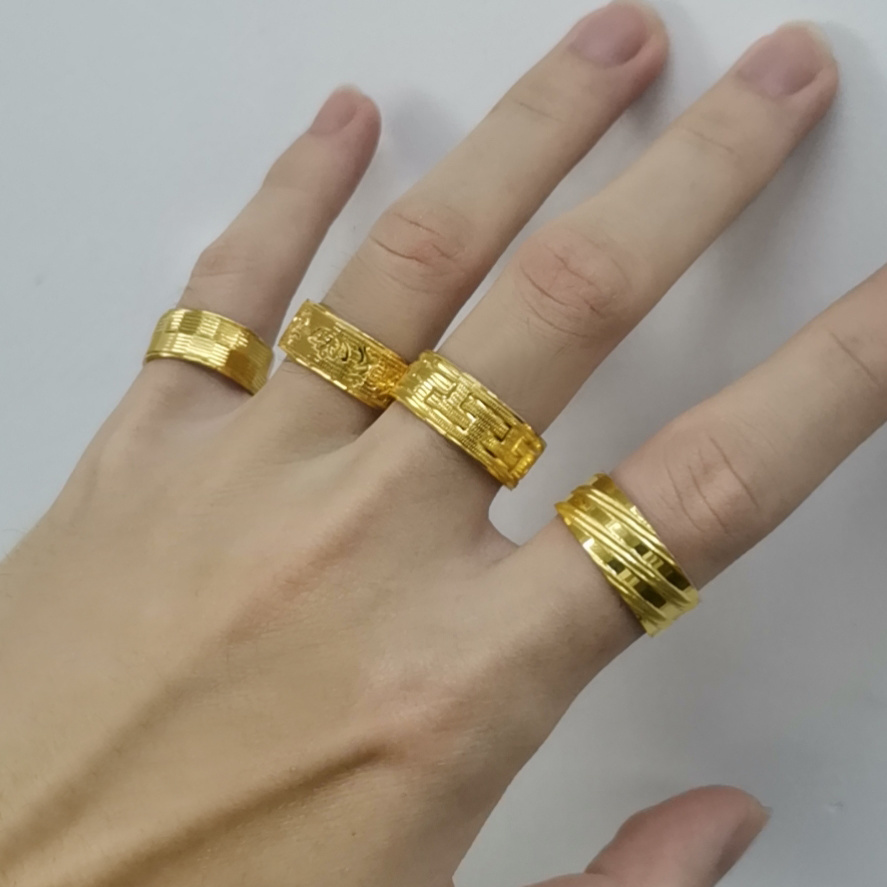 Cincin lapis murni untuk pria  - Wrap Ring Gold ulasan dan harga