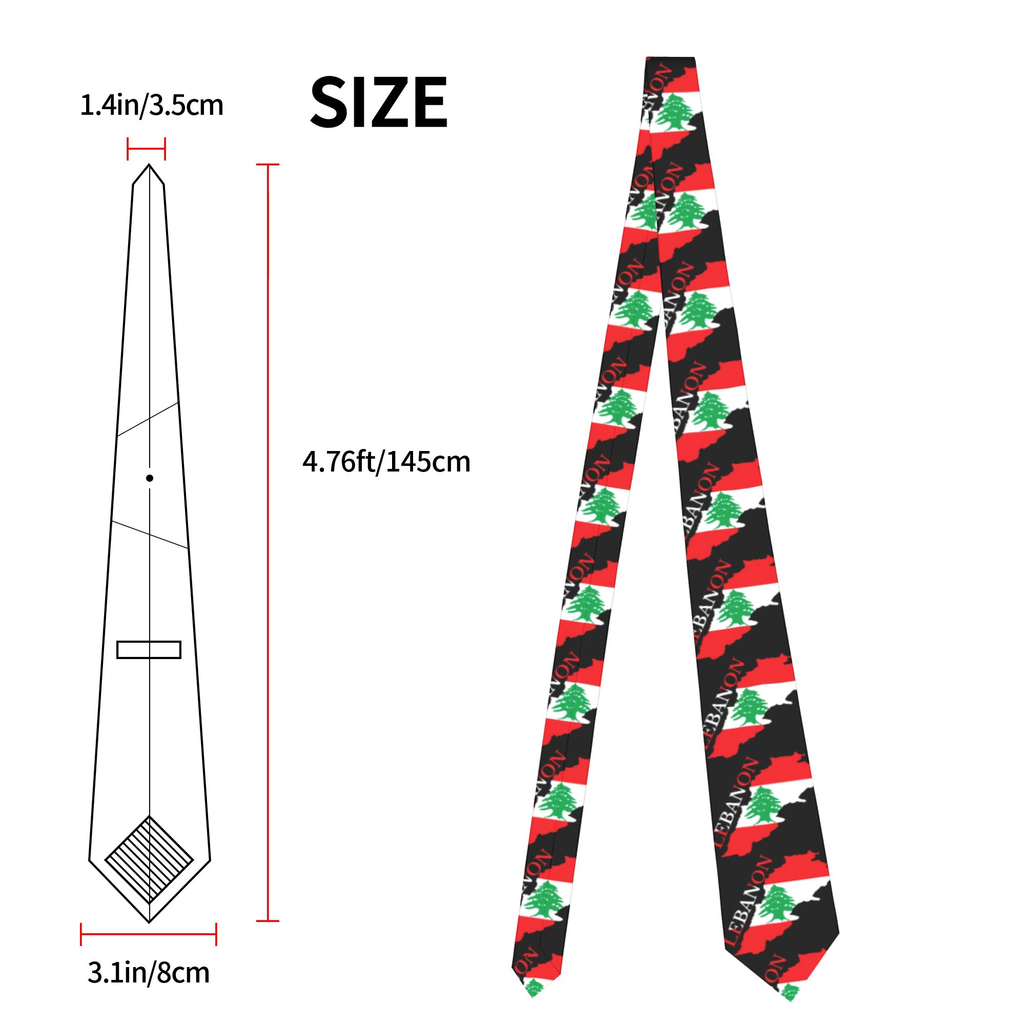 Dasi Peta Bendera Lebanon Dasi - Women Accessories Lebanon ulasan dan harga