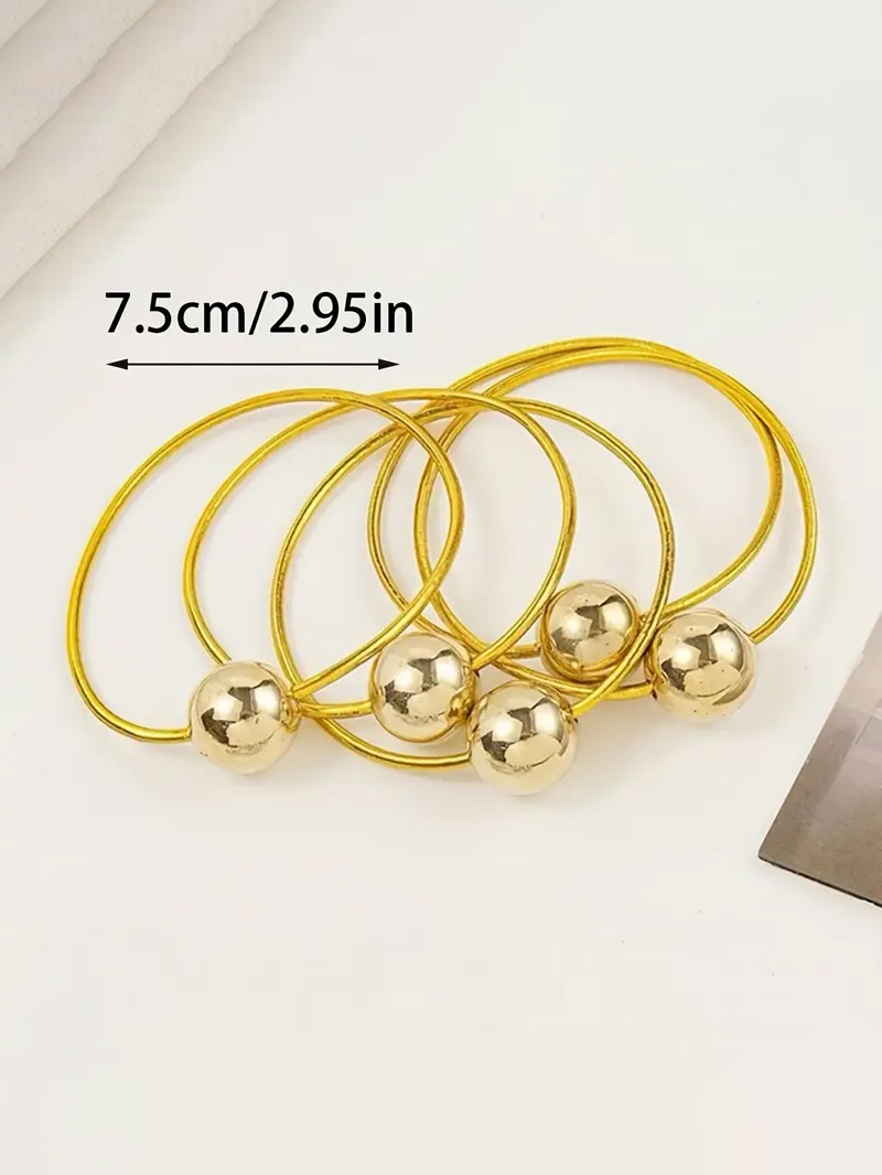 10 Buah Ikat Rambut Bola Bulat - Wrap Ring Gold ulasan dan harga